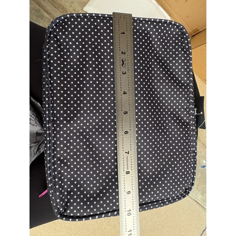 Bag & Carry Polka‎ Dot Hanging Toiletry Bag Travel Organizer Black Pink NWT